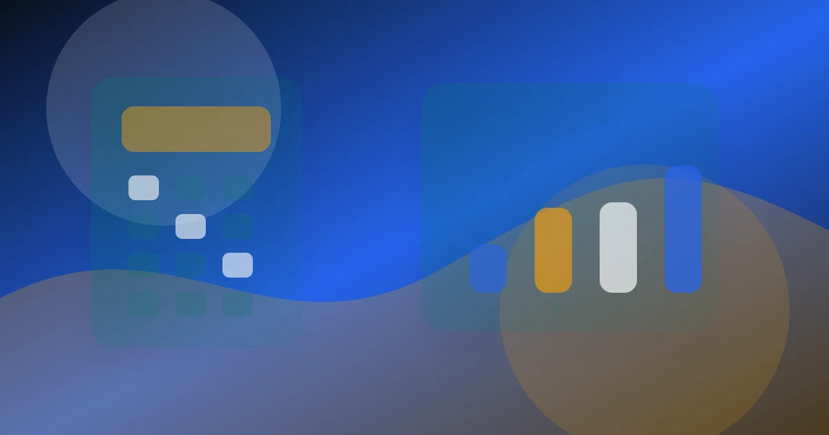 Visual editorial de calculo financiero con composicion calculator-dashboard para Fondo Emergencia